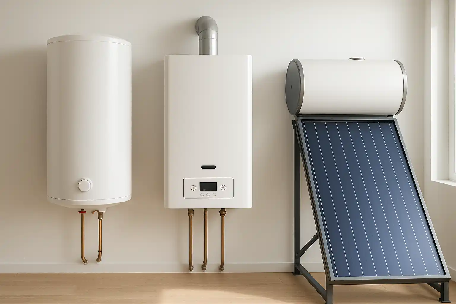 Verschiedene Typen von Boilern für Warmwasser
