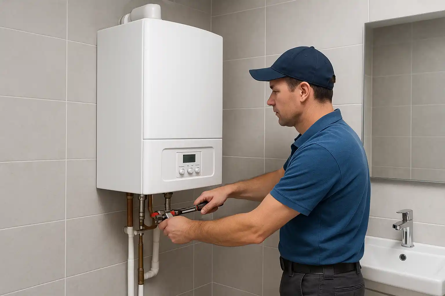 Installation eines Gasboilers
