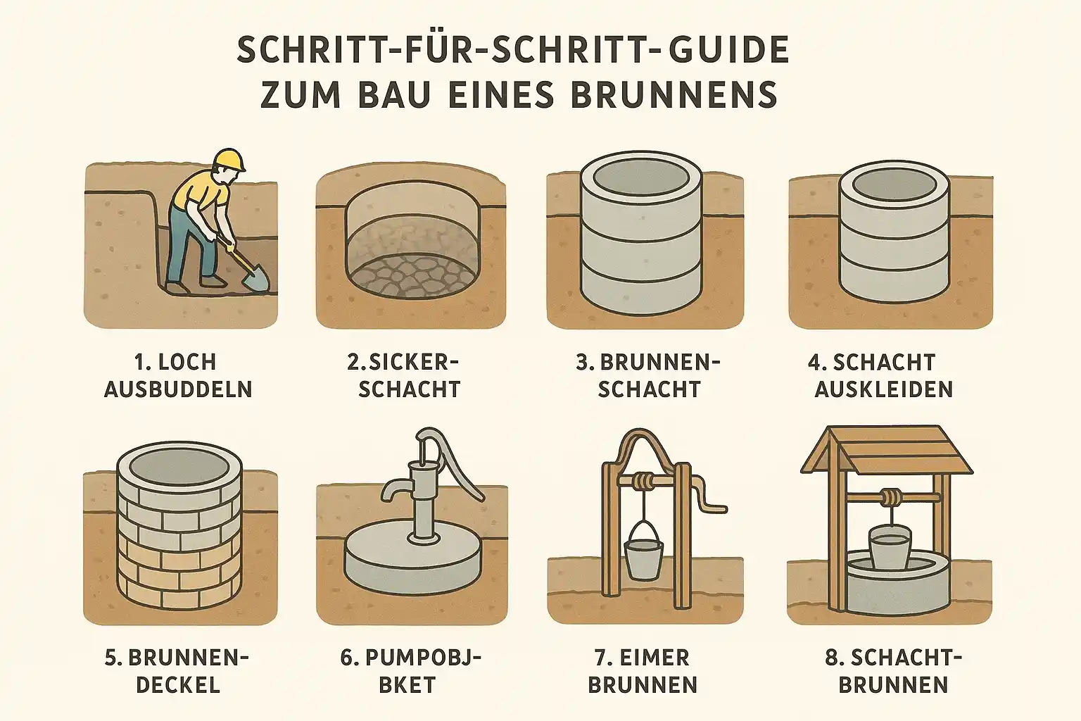 Schritt-für-Schritt Bau eines Brunnens