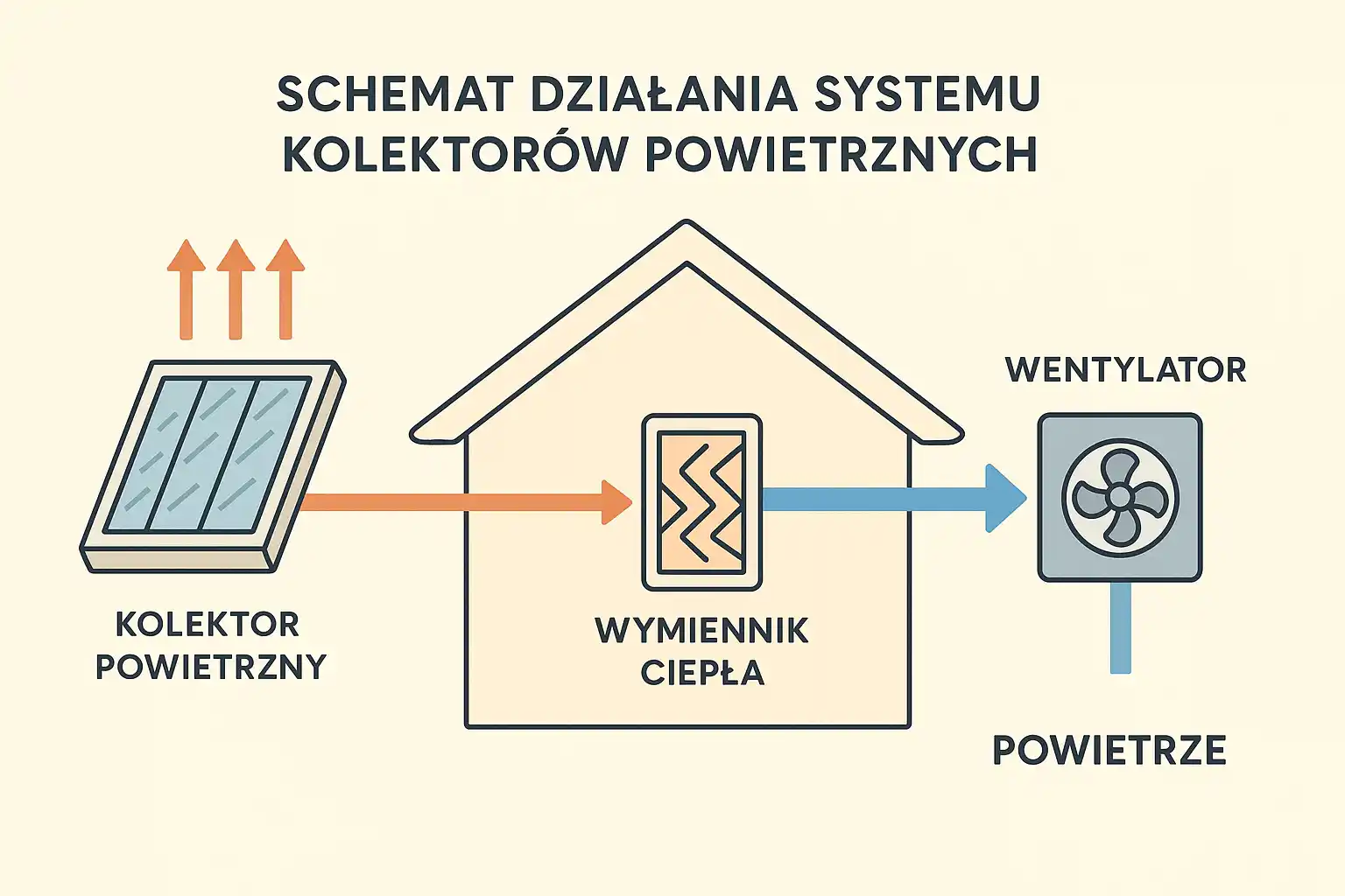 Schemat działania kolektora powietrznego