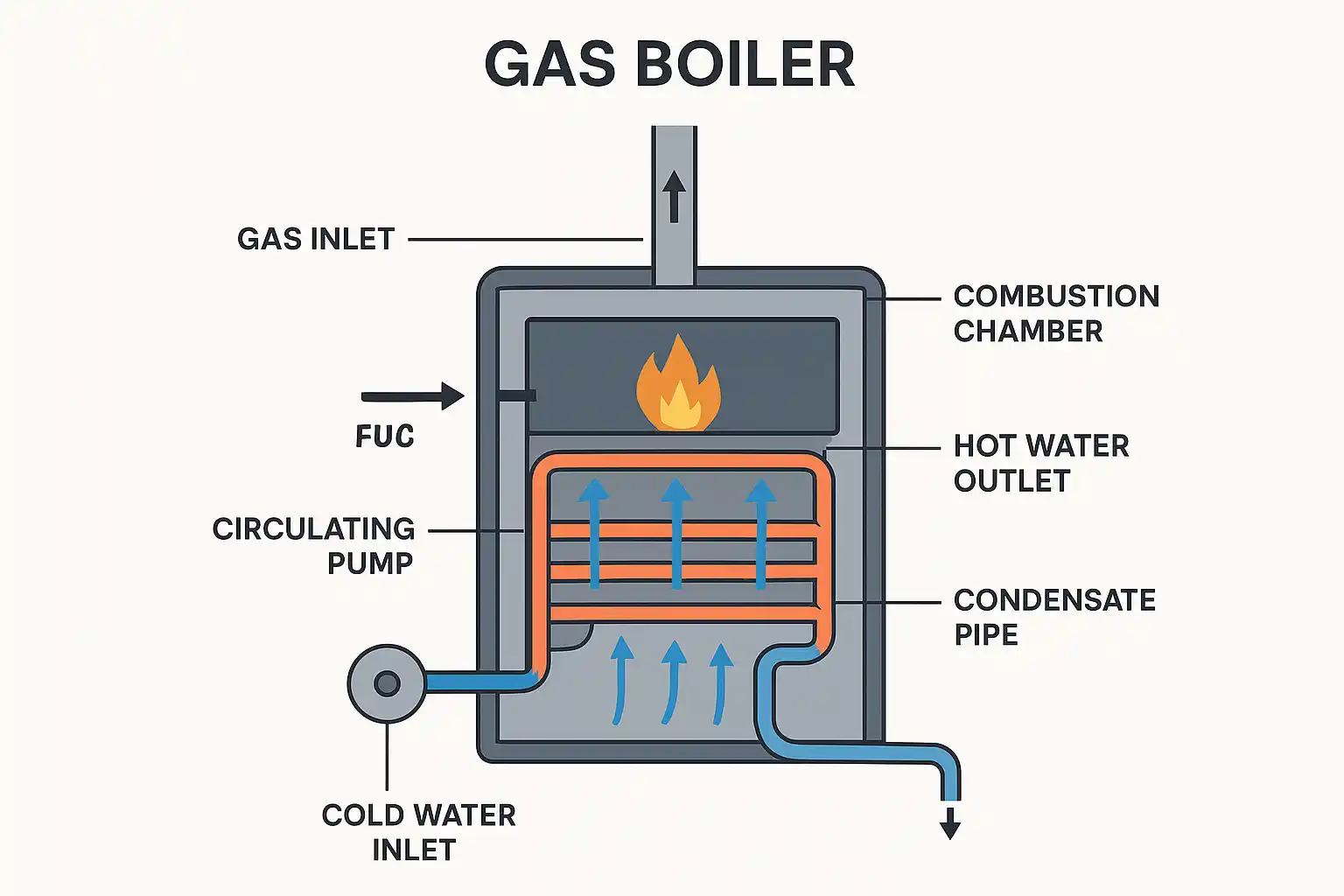Technologiediagramm eines Gaskessels
