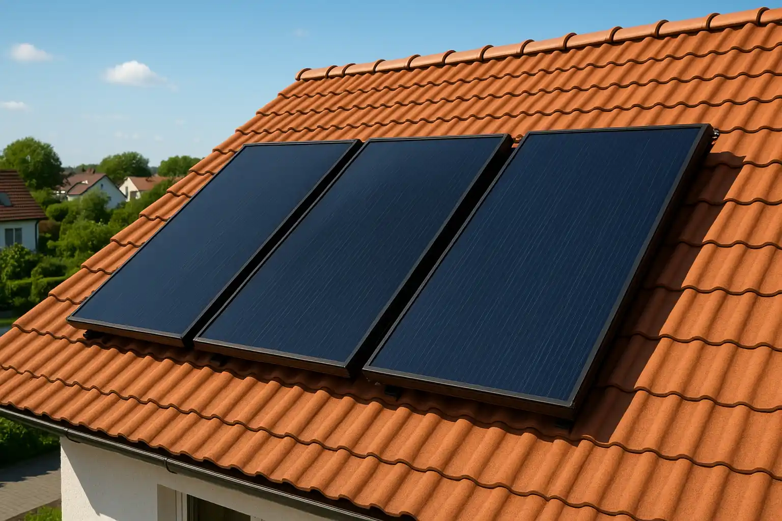 Solar-Luftkollektoren auf einem Dach