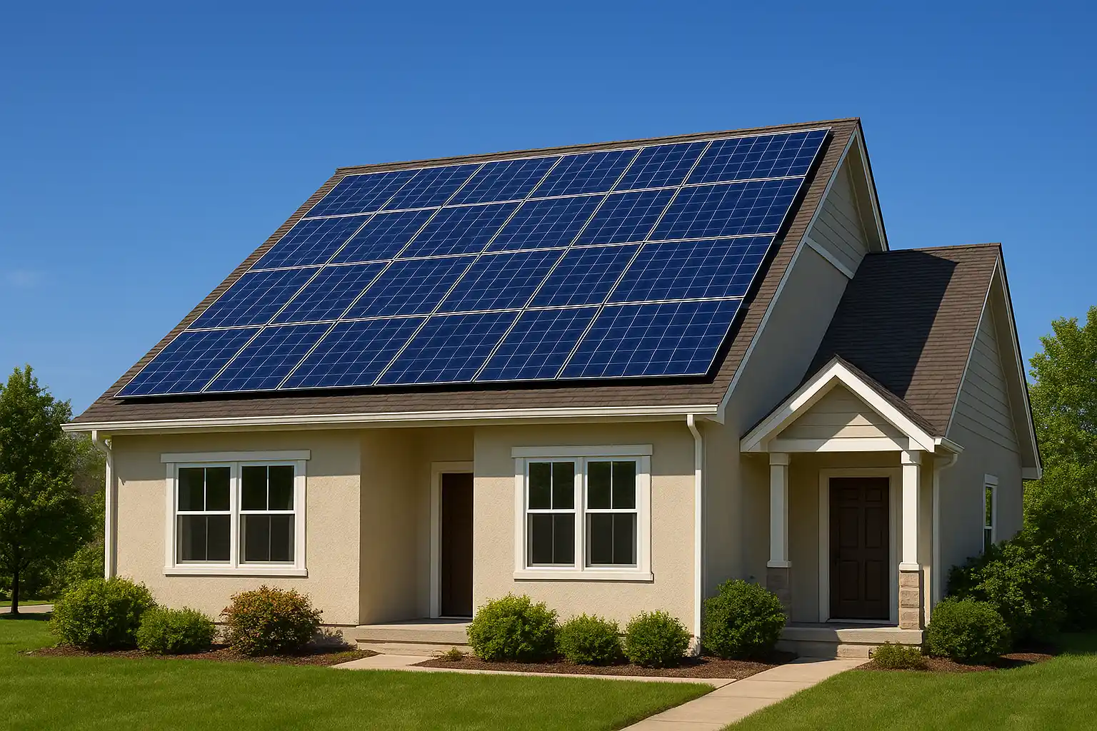 House with Solar Roof PV