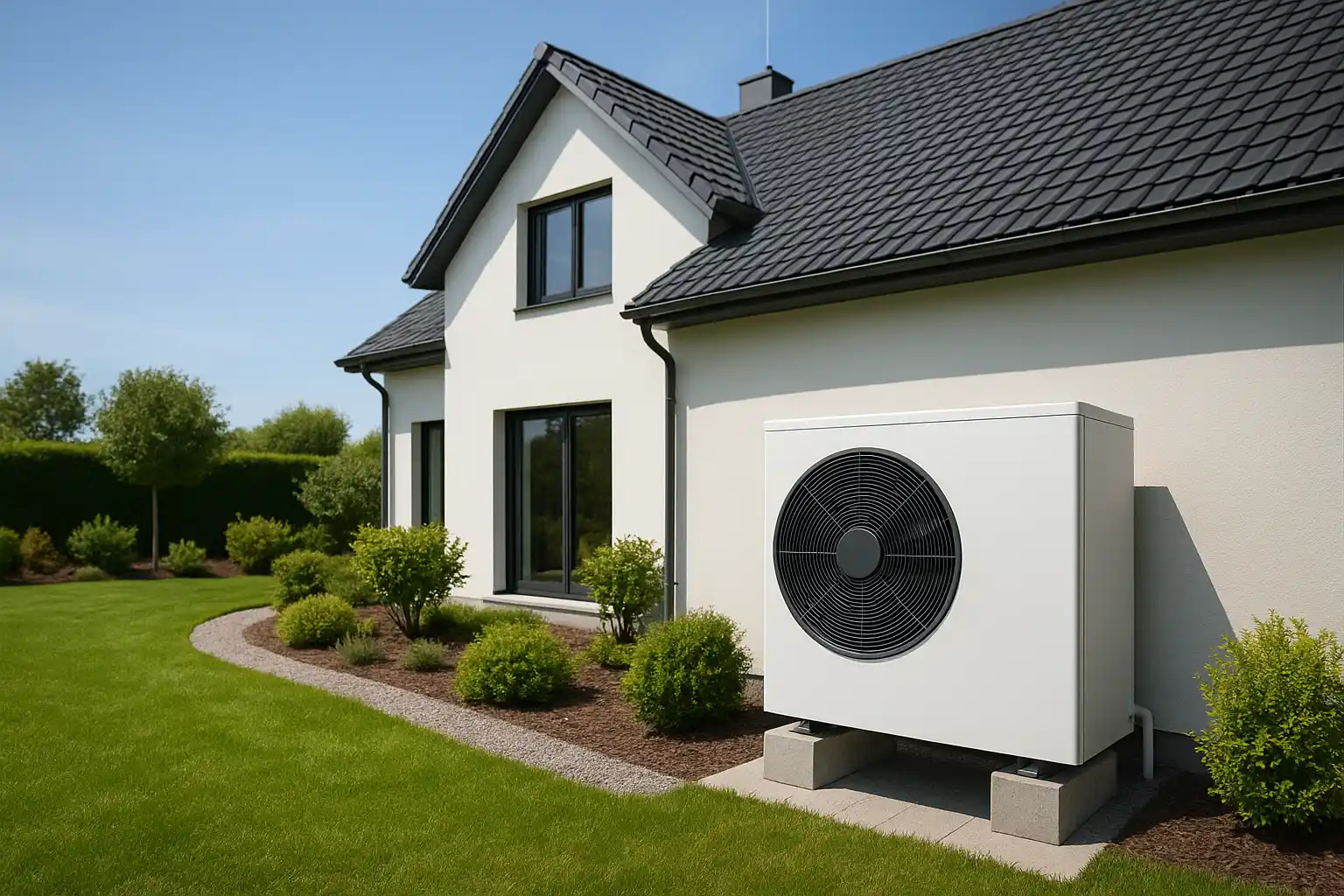 Einfamilienhaus mit Luft-Wärmepumpe