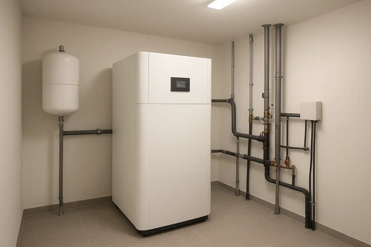 Wasser-Wärmepumpe im Technikraum